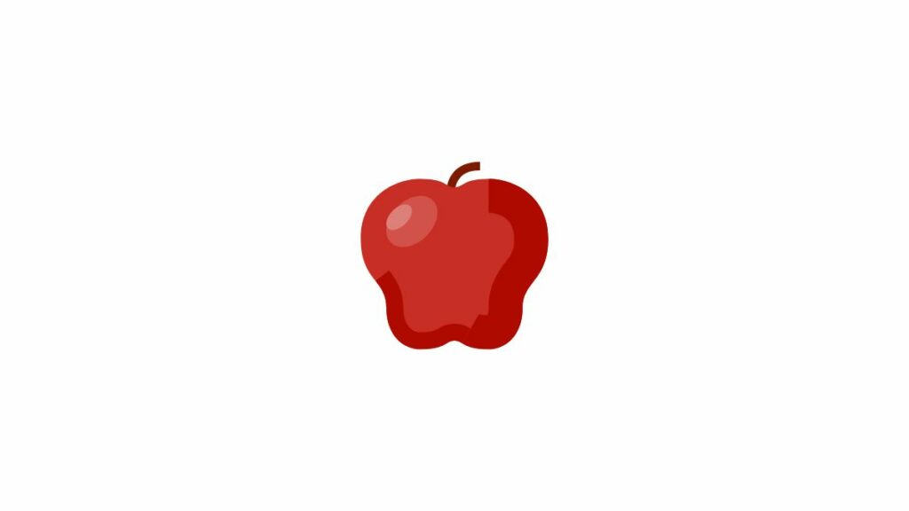 Une icône de pomme rouge sur un fond blanc.